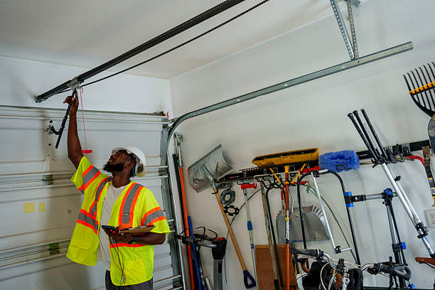 Professional Garage Door Maintenance technician working in Laredo, TX